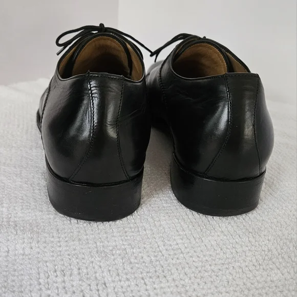 Cole Haan Black Lace Up 9.5 Mens Dress Shoes Tap Toe Nike Air Heel Made … - Picture 3 of 16